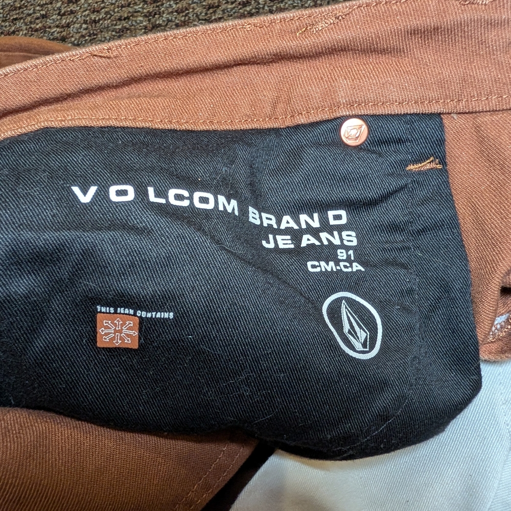 Volcom Men's Vorta Slim Straight Brown Pants - 34x32 Worn Twice! - Picture 5 of 10